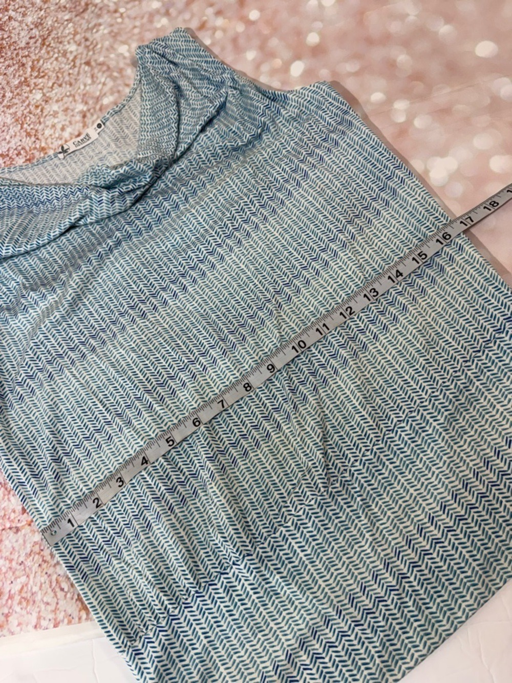 Carve Designs Luisa Blue Patterned Tank Top XS - Picture 6 of 7
